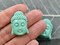 *2* 28x20mm Turquoise Synthetic Coral Buddha Head Beads